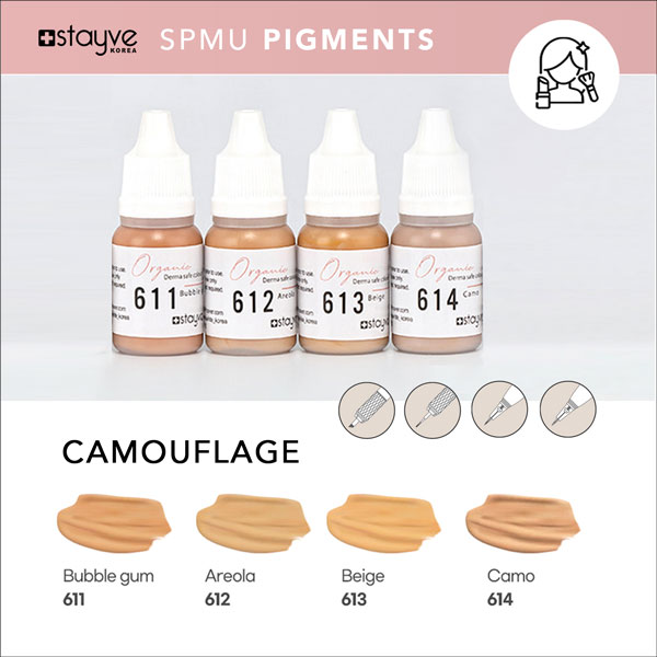 Stayve Organic SPMU Camouflage Face Skin Pigments for Professionals
